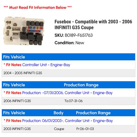 Genuine Infiniti FX35 Fuse Box 